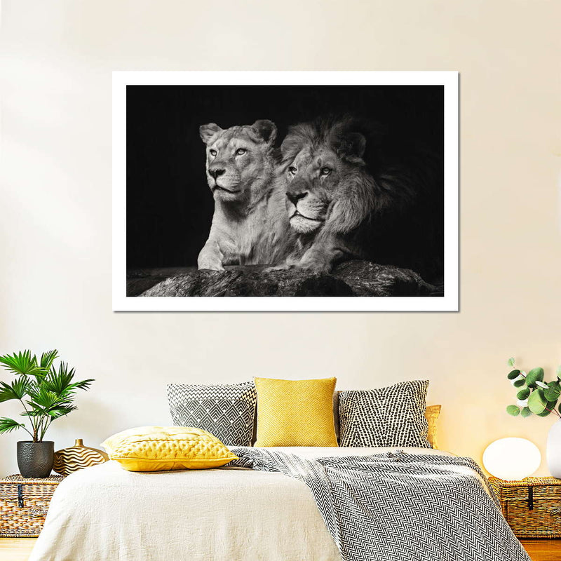 Lion And Lioness Mates Wall Art