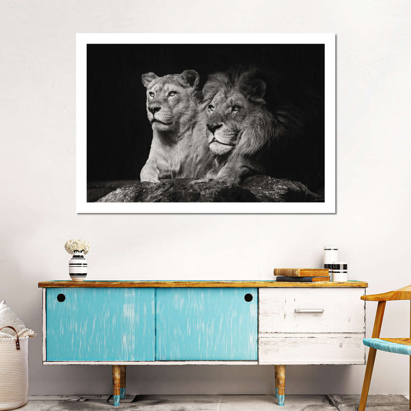 Lion And Lioness Mates Wall Art
