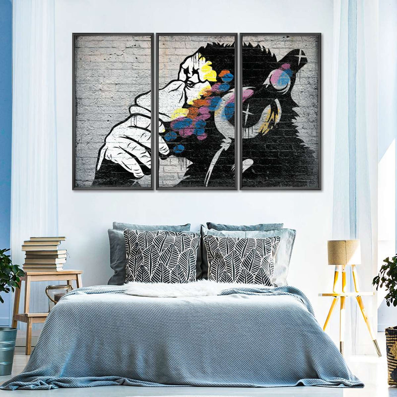 Monkey Wearing Headphones Wall Art