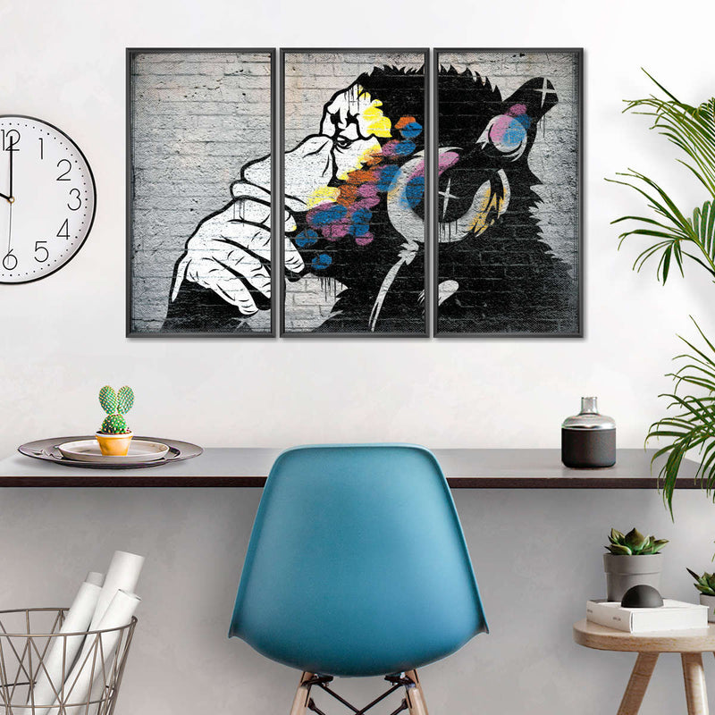 Monkey Wearing Headphones Wall Art
