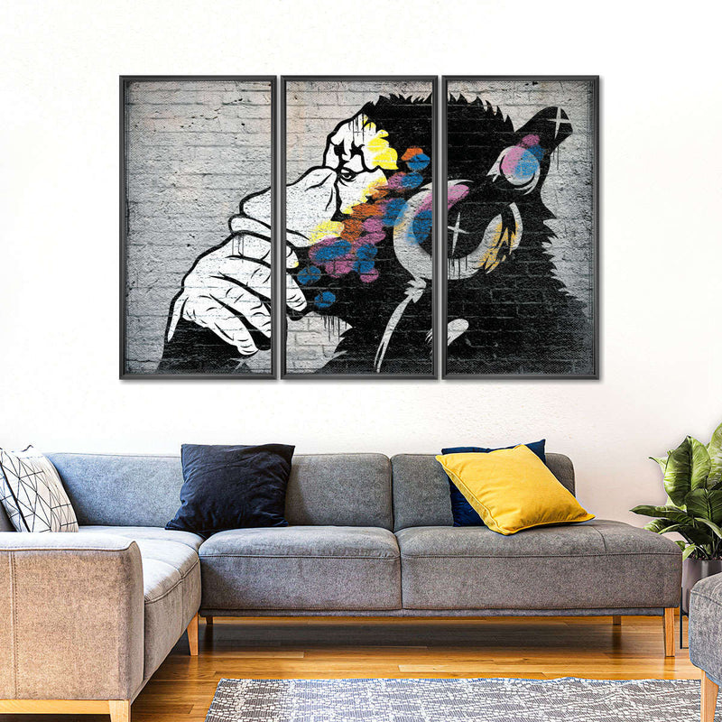 Monkey Wearing Headphones Wall Art