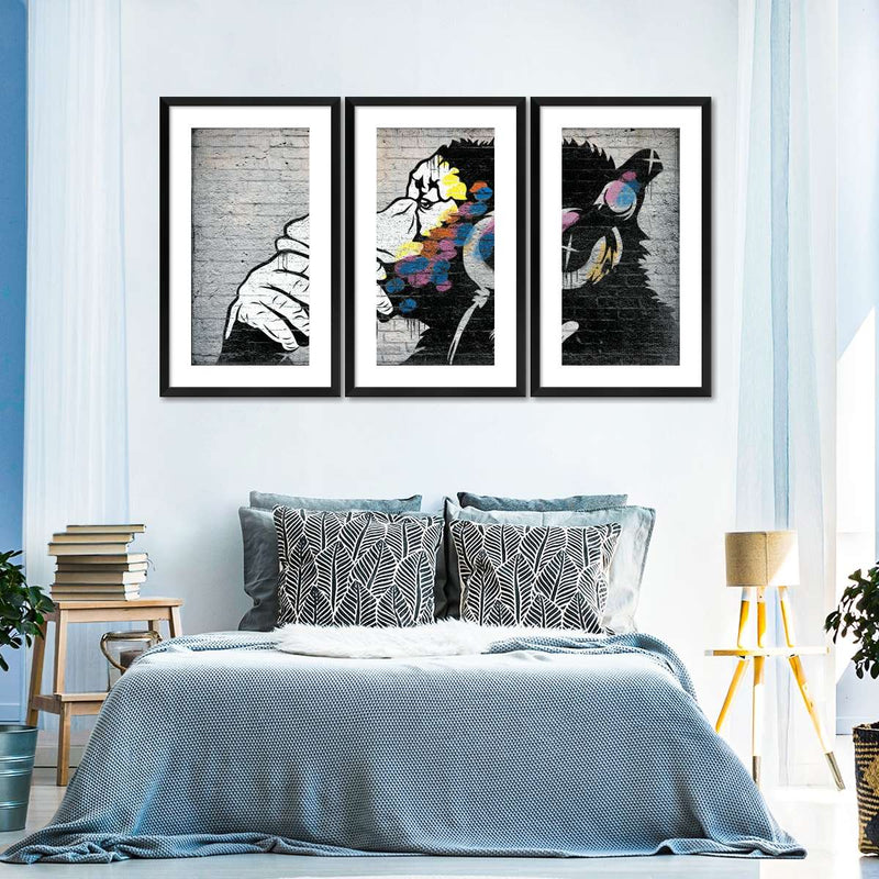 Monkey Wearing Headphones Wall Art