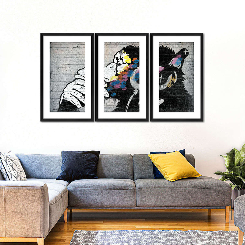 Monkey Wearing Headphones Wall Art