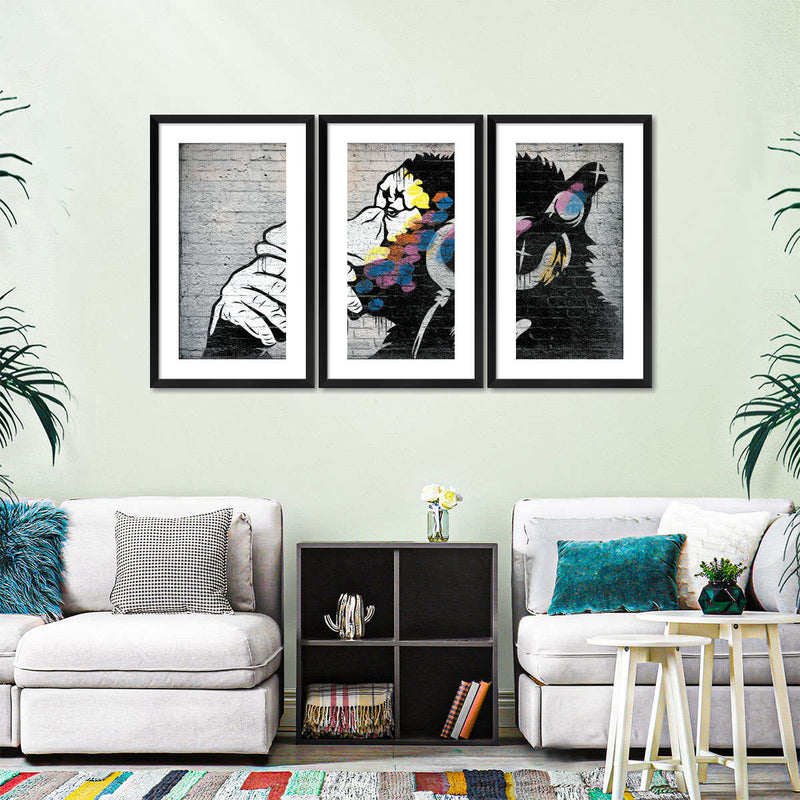 Monkey Wearing Headphones Wall Art
