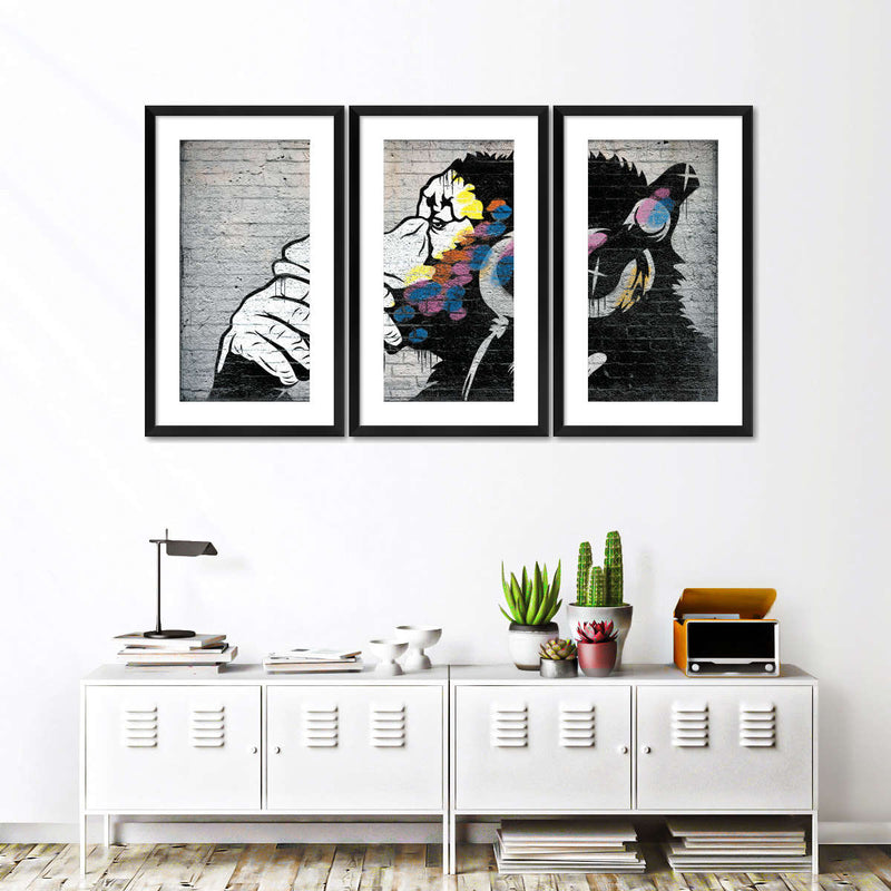 Monkey Wearing Headphones Wall Art