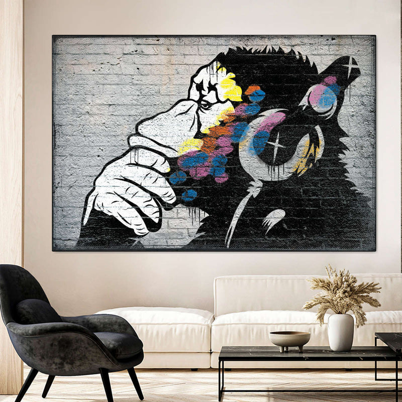 Monkey Wearing Headphones Wall Art