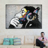 Monkey Wearing Headphones Wall Art