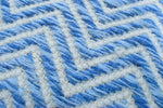 2x3, 5x8, 8x10 Dhurrie Rug, Blue Chevron Rug