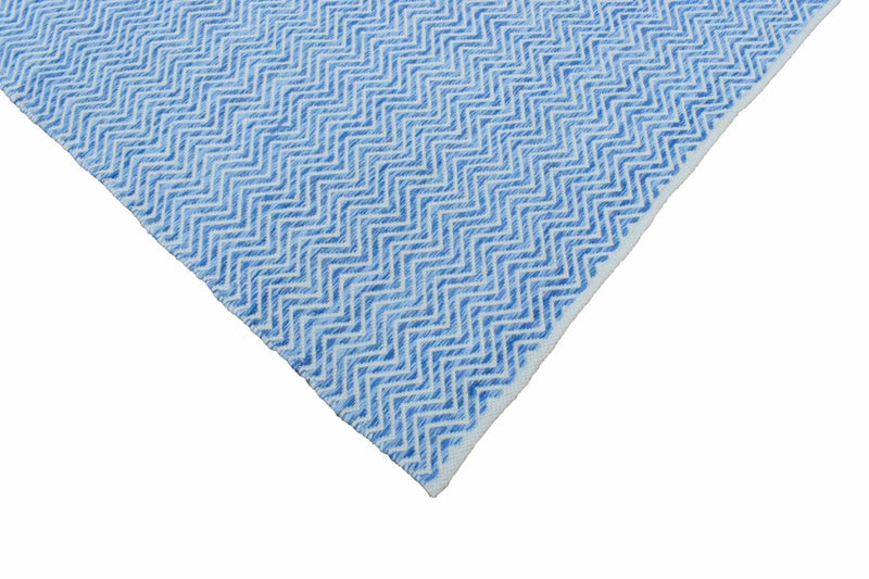 2x3, 5x8, 8x10 Dhurrie Rug, Blue Chevron Rug