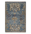 2x3 Blue, Beige and Brown Hand Knotted Traditional Antique Persian Design Wool Rug | TRDCP80123