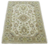 2x3 Brown and Beige Handmade Classic Vintage Design Wool Area Rug | TRDCP15723