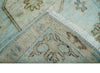 2x3 Hand Knotted Aqua and Olive Oushak Wool Rug, Entryway Rug | TRDCP125423