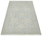 2x3 Hand Knotted Beige and Gray Traditional Persian Oushak Wool Rug | N3023