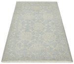 2x3 Hand Knotted Beige and Gray Traditional Persian Oushak Wool Rug | N3023