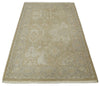 2x3 Hand Knotted Beige, Gray and Silver Traditional Persian Oushak Wool Rug | N2323