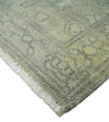 2x3 Hand Knotted Beige, Ivory and Charcoal Traditional Persian Oushak Wool Rug | N3223