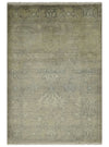 2x3 Hand Knotted Beige, Ivory and Charcoal Traditional Persian Oushak Wool Rug | N5823