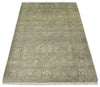 2x3 Hand Knotted Beige, Ivory and Charcoal Traditional Persian Oushak Wool Rug | N5823