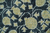 2x3 Hand Knotted Black and Beige Traditional Antique Style Wool Rug | TRDCP124623