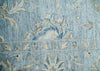 2x3 Hand Knotted Blue, Ivory and Gray Vintage Persian Oushak Wool Rug | N3523