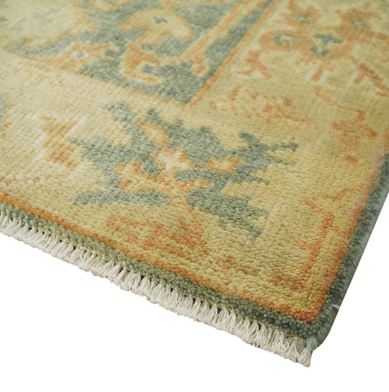 2x3 Hand Knotted Gray, Beige and Gold Traditional Persian Oushak Wool Rug | N4223