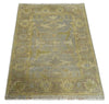 2x3 Hand Knotted Gray, Beige and Olive Traditional Persian Oushak Wool Rug | N4423