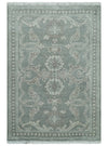 2x3 Hand Knotted Gray, Silver and Brown Traditional Persian Oushak Wool Rug | N5023