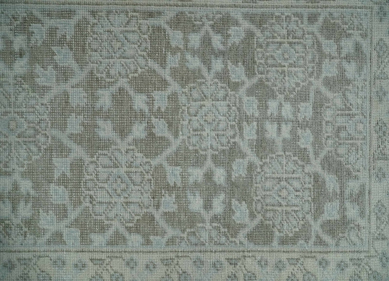 2x3 Hand Knotted Ivory and Gray Traditional Persian Oushak Wool Rug | N2623