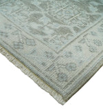 2x3 Hand Knotted Ivory and Gray Traditional Persian Oushak Wool Rug | N2623