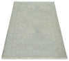 2x3 Hand Knotted Ivory and Gray Traditional Persian Oushak Wool Rug | N723