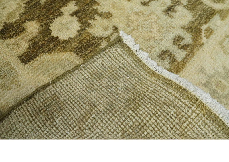 2x3 Hand Knotted Olive, Beige and Gray Traditional Persian Oushak Wool Rug | N4323
