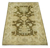 2x3 Hand Knotted Olive, Beige and Gray Traditional Persian Oushak Wool Rug | N4323
