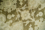 2x3 Hand Knotted Olive, Beige and Gray Traditional Persian Oushak Wool Rug | N4323