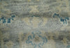2x3 Hand Knotted Silver, Beige and Teal Traditional Wool Rug