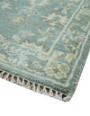 2x3 Hand Knotted Silver, Ivory and Brown Traditional Oushak Wool Rug