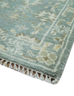 2x3 Hand Knotted Silver, Ivory and Brown Traditional Oushak Wool Rug