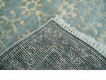 2x3 Hand Knotted Silver, Ivory and Brown Traditional Oushak Wool Rug