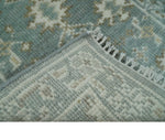 2x3 Hand Knotted Silver, Ivory and Brown Traditional Oushak Wool Rug