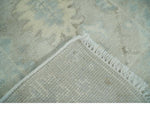 2x3 Hand Knotted Silver, Ivory and Gray Heriz Serapi Wool Area Rug