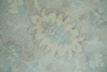 2x3 Hand Knotted Silver, Ivory and Gray Heriz Serapi Wool Area Rug