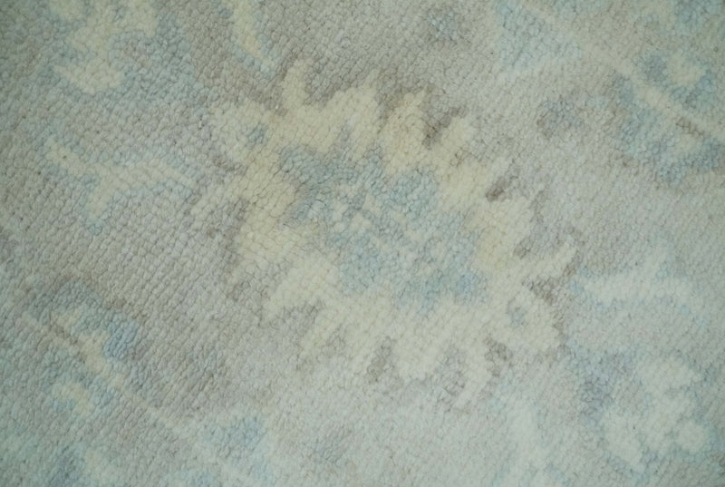 2x3 Hand Knotted Silver, Ivory and Gray Heriz Serapi Wool Area Rug
