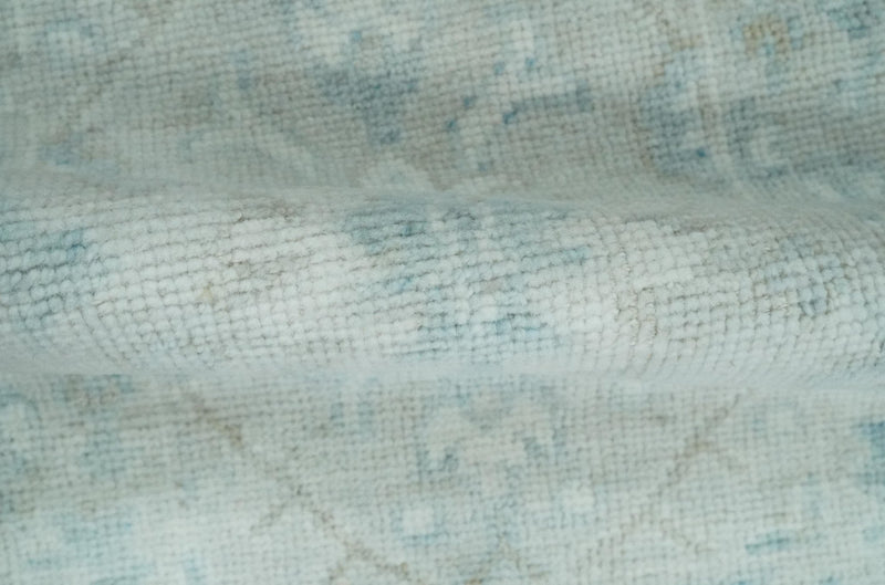 2x3 Hand Knotted Silver, Teal and Brown Heriz Serapi Wool Rug