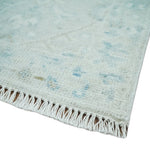 2x3 Hand Knotted Silver, Teal and Brown Heriz Serapi Wool Rug