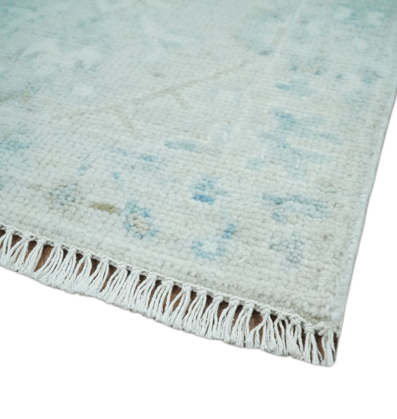 2x3 Hand Knotted Silver, Teal and Brown Heriz Serapi Wool Rug