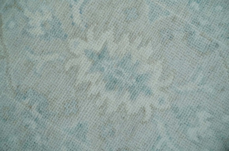 2x3 Hand Knotted Silver, Teal and Brown Heriz Serapi Wool Rug