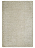 2x3 Hand Knotted Solid Beige Rug, Low Pile, No Shedding | N6023