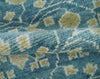 2x3 Hand Knotted Teal and Beige Balloon shape Oushak Wool Area Rug