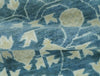 2x3 Hand Knotted Teal and Beige Balloon shape Oushak Wool Area Rug
