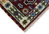 2x3 Hand Knotted traditional Kazak Rust and Blue Doormat Rug | KZA25