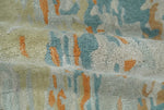 2x3 Handmade Abstract Design Silver, Beige, Teal and Rust made with fine wool Area Rug | TRDCP126423